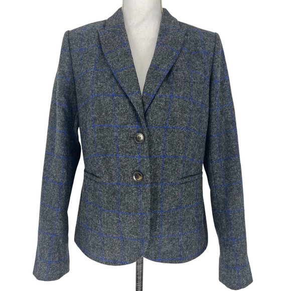 Boden British Tweed by Moon Wool Blazer in Charcoal Windowpane - Picture 4 of 16